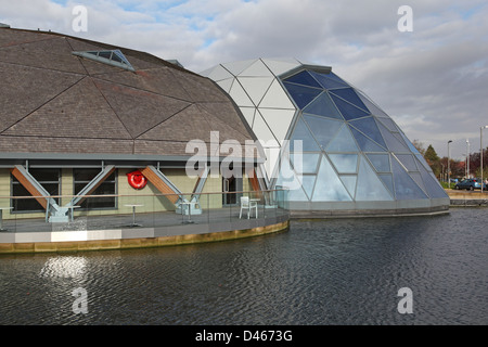 The Pods Leisure Centre, Scunthorpe, UK. Constructed as 5 intersecting timber domes, the building is highly eco-friendly. Stock Photo