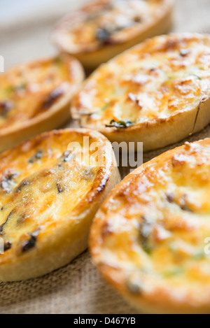 Mushroom and Cheese Quiche Stock Photo