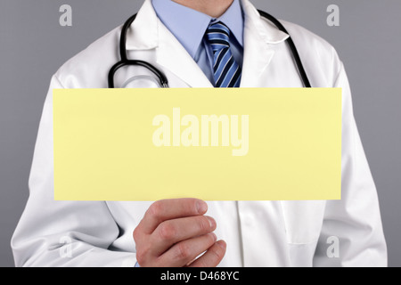 Doctor with blank sign Stock Photo