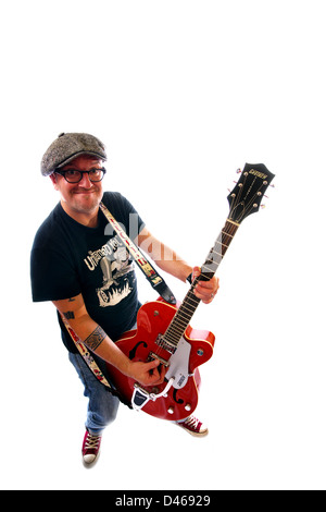 nude guitar player isolated on the white background Stock Photo - Alamy