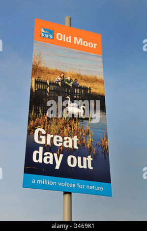 RSPB  Old Moor advertising signs Stock Photo