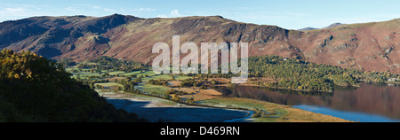 View from Surprise View across Derwent Water towards High Spy and Cat Bells, Lake District National Park, Cumbria, England Stock Photo