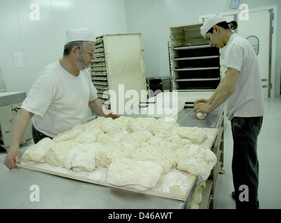 elaboration of artisan bread in the bakery Stock Photo