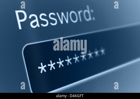 Closeup of Password Box in Internet Browser Stock Photo