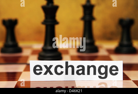 Exchange text Stock Photo