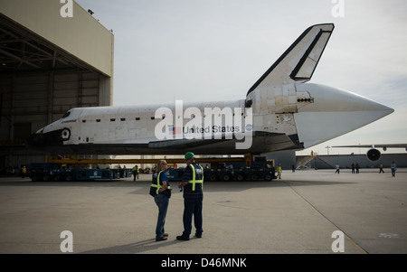 Space Shuttle Endeavour was offloaded at LAX and transported to the ...