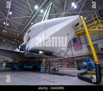 The Space Shuttle Endeavour was transported by land to the California ...