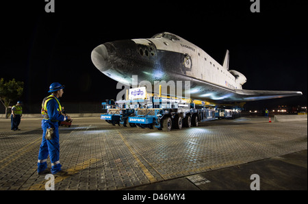 Space Shuttle Endeavour was transported overland to Los Angeles ...