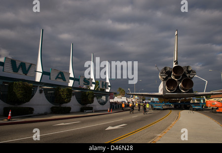 The Space Shuttle Endeavour is moved to its final resting place at the ...