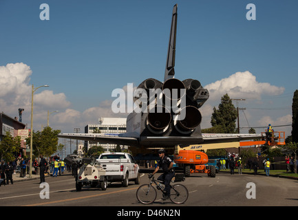 Space Shuttle Endeavour was moved through Los Angeles to the California ...