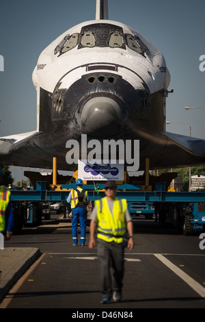 The Space Shuttle Endeavour was transported through Los Angeles to the ...
