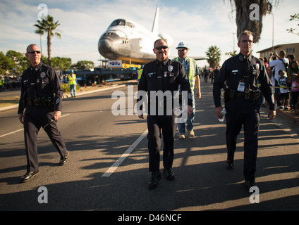 The Space Shuttle Endeavour was transported by land to the California ...