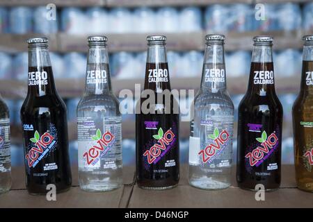 Feb. 25, 2013 - Los Angeles, California (CA, United States - Paddy Spence, CEO of Zevia LLC.. Spence's zero-calorie soda company is starting to use bottles to appeal to high-end customers and restaurants. (Credit Image: © Ringo Chiu/ZUMAPRESS.com) Stock Photo