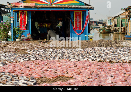 Kampong Luang floating village, Tonle Sap,Cambodia Stock Photo