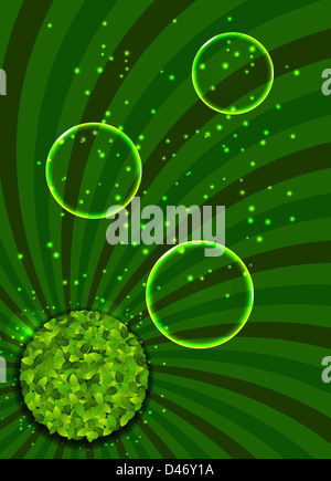 Environmental background with plant.. Vector illustration. Stock Photo