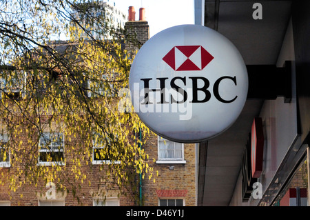A sign for the Britain's largest bank, HSBC. Stock Photo