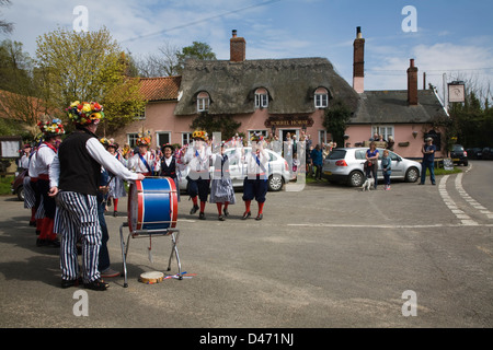 Morris dancing in country village Shottisham, Suffolk, England Stock Photo