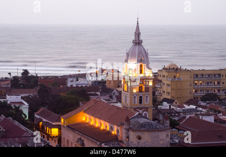 Aerial view of the Cartagena Cathedral Stock Photo