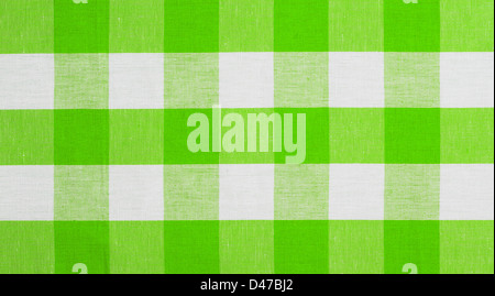 green checked fabric tablecloth Stock Photo