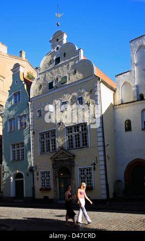 The 3 Brothers Houses, (Tris Brali), old Town of Riga, Latvia Stock Photo