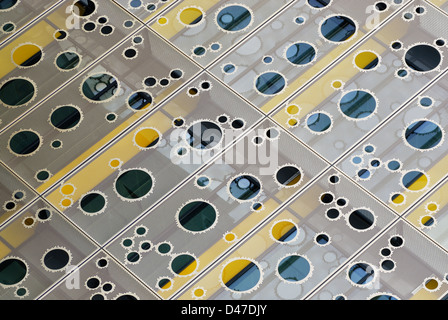 Abstract metal facade fitted to a modern building in Manchester Stock Photo
