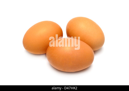 three eggs isolated on white Stock Photo