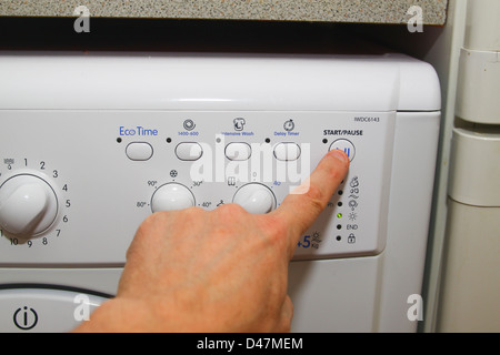 Automatic washing machine control panel Stock Photo