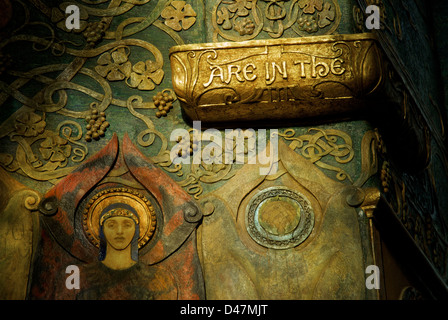 Decorative interior of the Watts Mortuary Chapel, in the village of Compton, Surrey, England UK Stock Photo