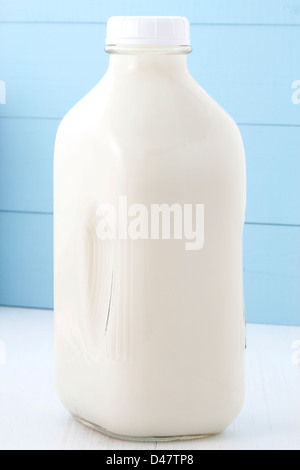 Delicious, nutritious and fresh half gallon Milk Bottle. Stock Photo