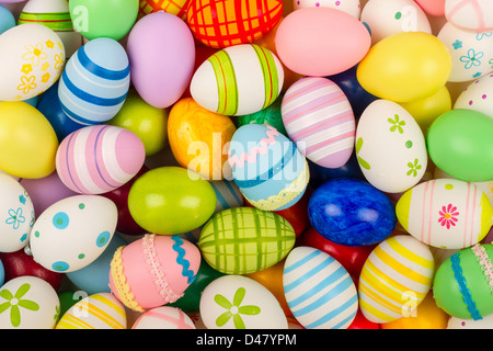 many coloful easter eggs Stock Photo