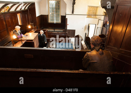 Dummies placed to replicate a one hundred year old court house scene at Beaumaris Courthouse and prison museum Stock Photo