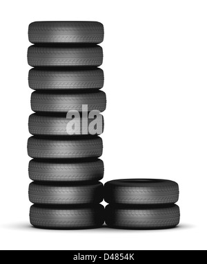 Letter L from stacked tire Stock Photo