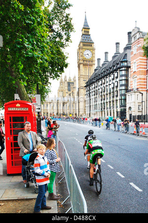 Cycling event in London with Big Ben in the background Stock Photo