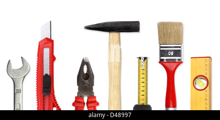 A Set of a lot of different tools and working materials Stock Photo