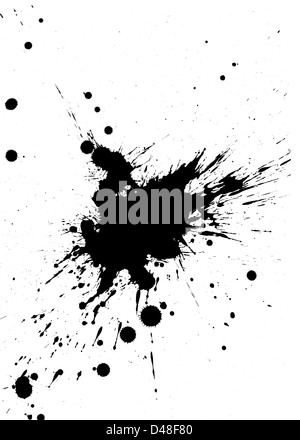 Black paint splatter Stock Photo
