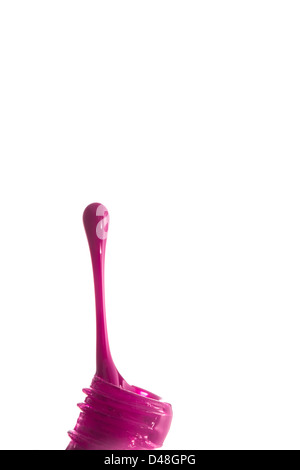 Spilled pink nail polish Stock Photo