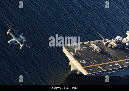 USS Boxer conducts flight operations. Stock Photo