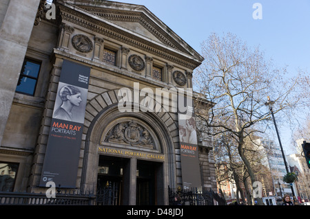 The entrance to the National Portrait Gallery, London Stock Photo