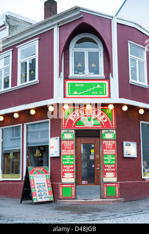 Prikid cafe or restaurant and coffee shop Reykjavik Iceland Stock Photo