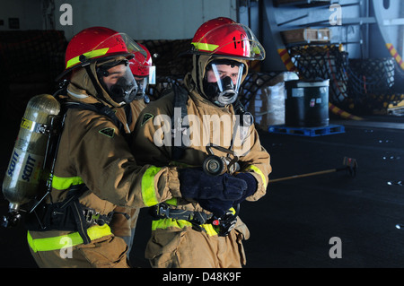 Sailors train for a mass casualty event. Stock Photo