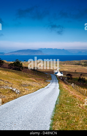 The Ardnamurchan looking towards Kilmory and the isle of Eigg. Highlands, Scotland uk Stock Photo