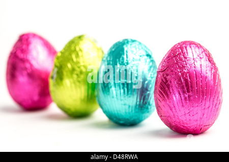 Four easter eggs in a row Stock Photo
