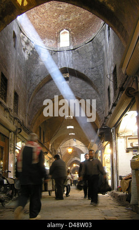 the souk / souq or bazaar in aleppo, syria, easter 2004 Stock Photo