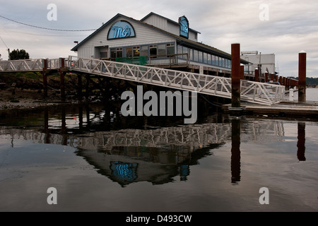 Florence, USA, waterfront restaurant in Old Town Stock Photo