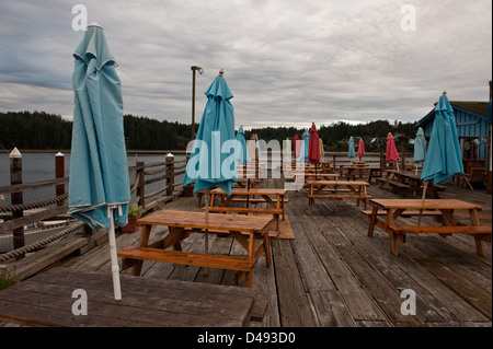 Florence, USA, waterfront restaurant in Old Town Stock Photo