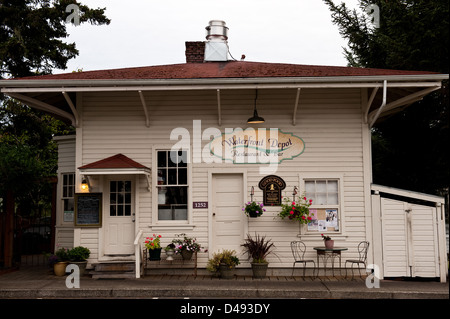 Florence, United States, a small restaurant called Waterfront Depot Stock Photo