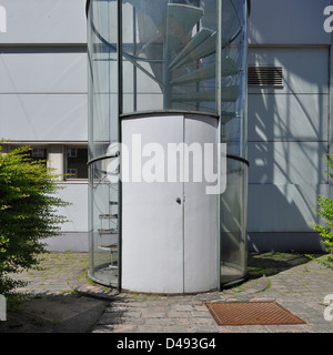 arne jacobsen, fire escape stairs, NOVO, copenhagen 1954-1955 Stock Photo