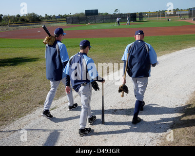 Spring time and it's time to go to the baseball field and start batting the ball around, Tampa Rays spring training in Florida Stock Photo