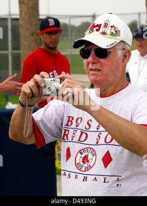 Walter White, 71 from Methuen, MA, has been coming to training since 1988 and can't help but take a photo with is digital camera Stock Photo