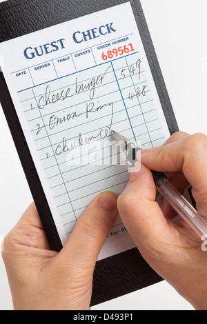 Guest Order Guest Check, concept of restaurant taking orders Stock Photo: 58708246 ...